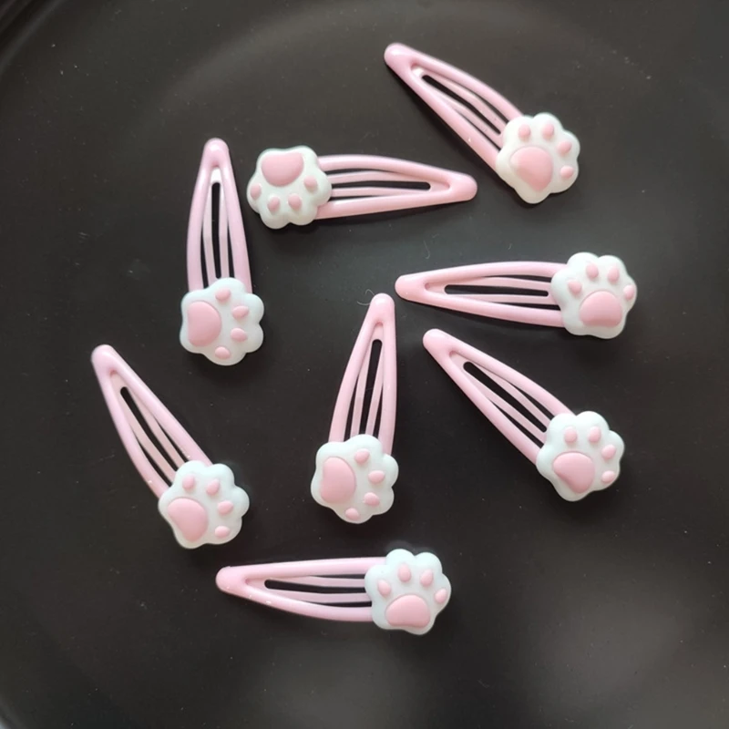 M2EA Cartoon Paw Shape Hairpins Hot Girls Cartoon Hair Clip Headdress Y2k Style Cartoon Paw Hair Clip for Woman - Image 5