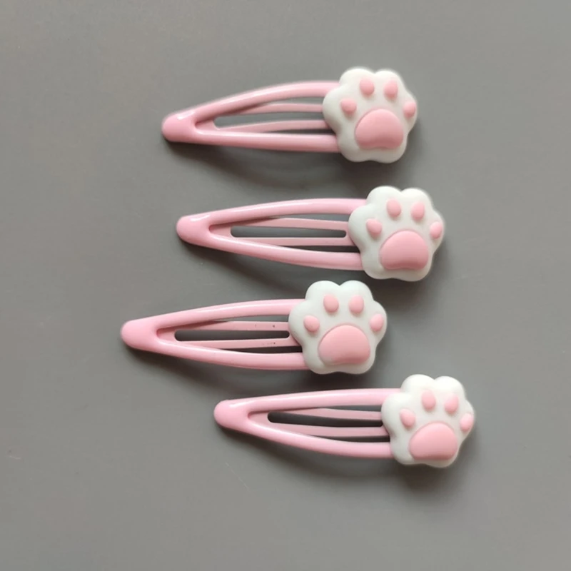 M2EA Cartoon Paw Shape Hairpins Hot Girls Cartoon Hair Clip Headdress Y2k Style Cartoon Paw Hair Clip for Woman - Image 4