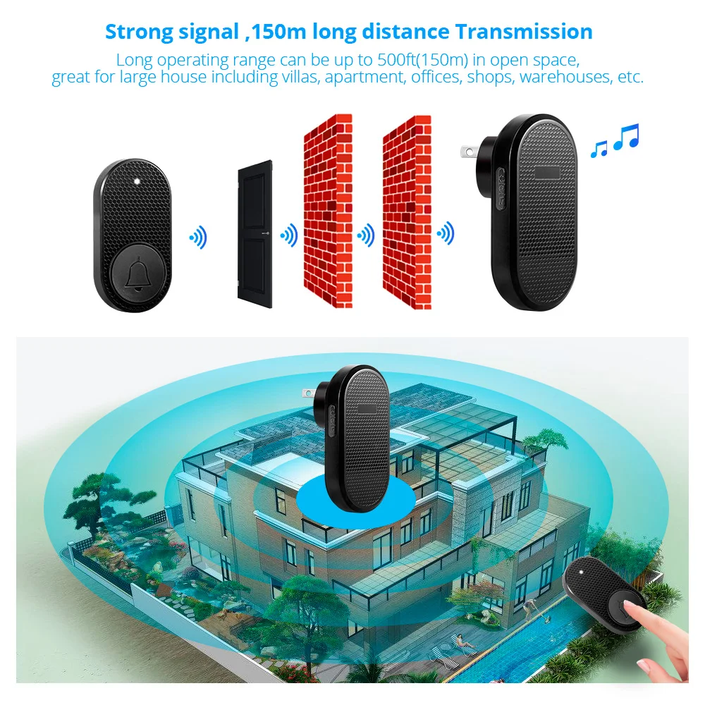 M558 Wireless Smart Doorbell Welcome Home Security Alarm Door Bell with 33 Songs 4 Levels Adjustable Volume Easy Installation - Image 4