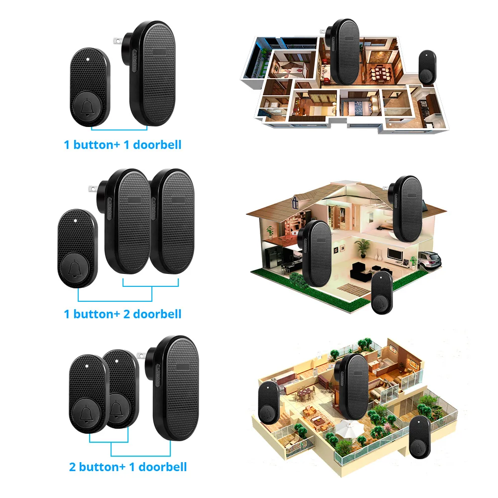 M558 Wireless Smart Doorbell Welcome Home Security Alarm Door Bell with 33 Songs 4 Levels Adjustable Volume Easy Installation - Image 5