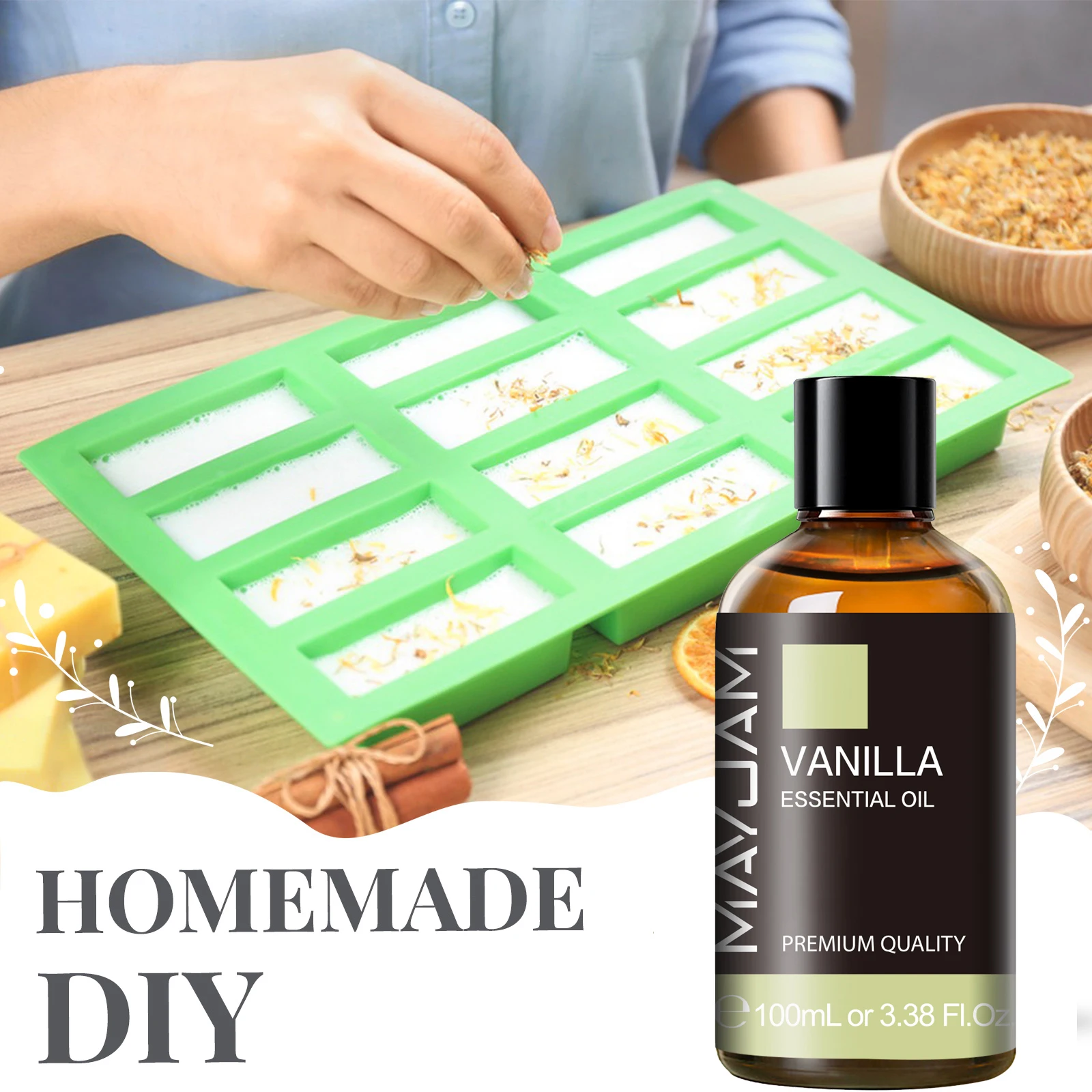 MAYJAM 1PCS 100ML Essential Oil with Dropper Sandalwood Lavender Eucalyptus Vanilla Aroma Oil For Humidifier Scent Candle Burner - Image 2