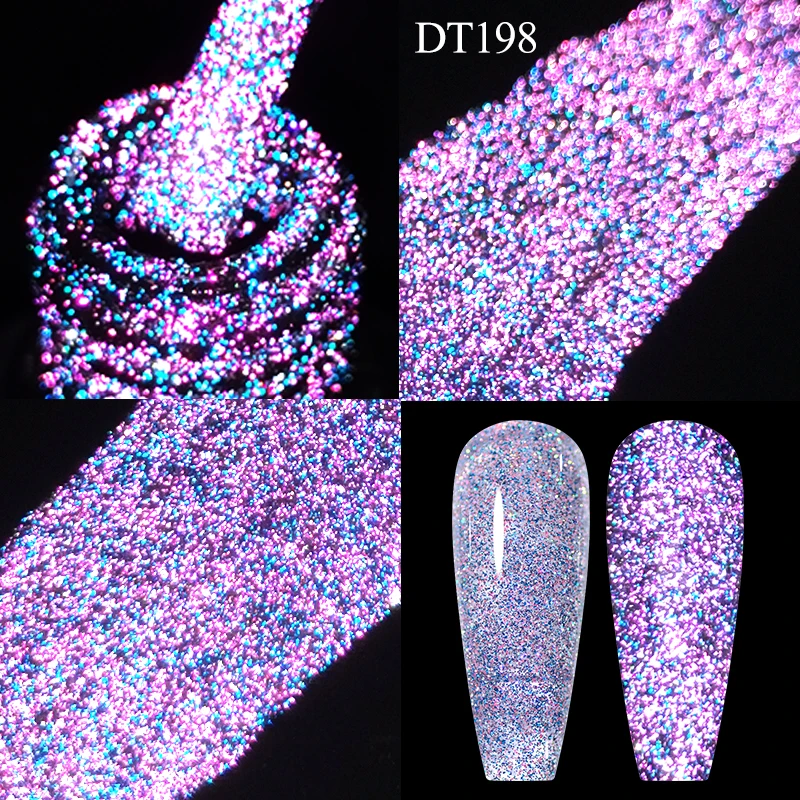 MEET ACROSS 7ml Colorful Reflective Glitter Gel Nail Polish Color Sparkling Sequins Soak Off UV LED Varnish Nail Art Decoration - Image 3