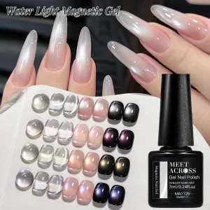 MEET ACROSS 7ml Water Light Cat Magnetic Gel Fashion Versatile Cat Eye Gel Polish Semi-permanent Varnish For Manicure Nail Art