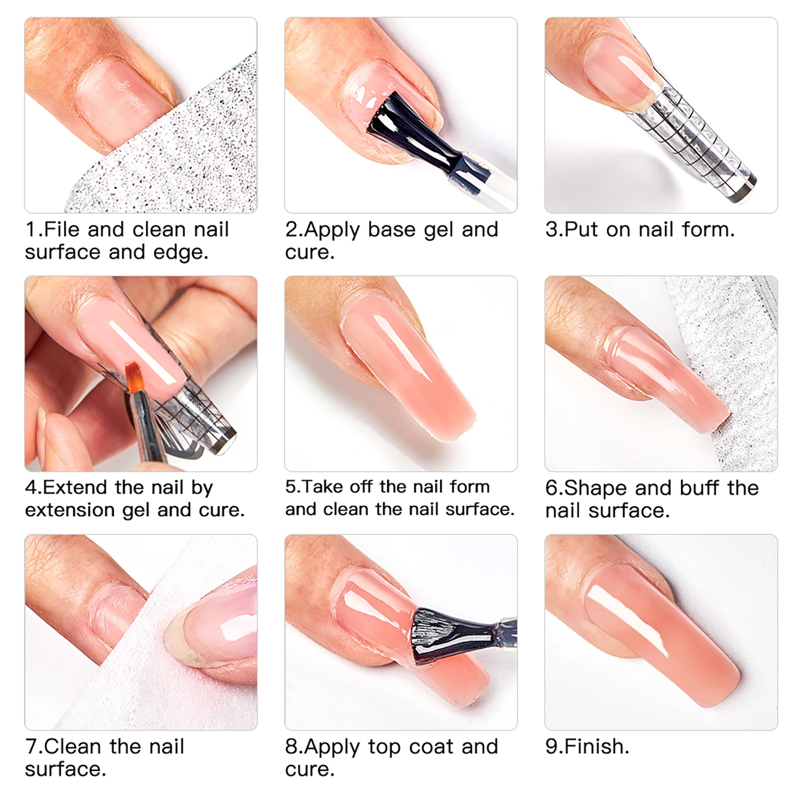 MEET ACROSS 8ML Quick Extension Nail Gel Vernis Nude Milk White Gel Nail Polish UV Semi Permanent Nails Art For Manicure Tools - Image 6