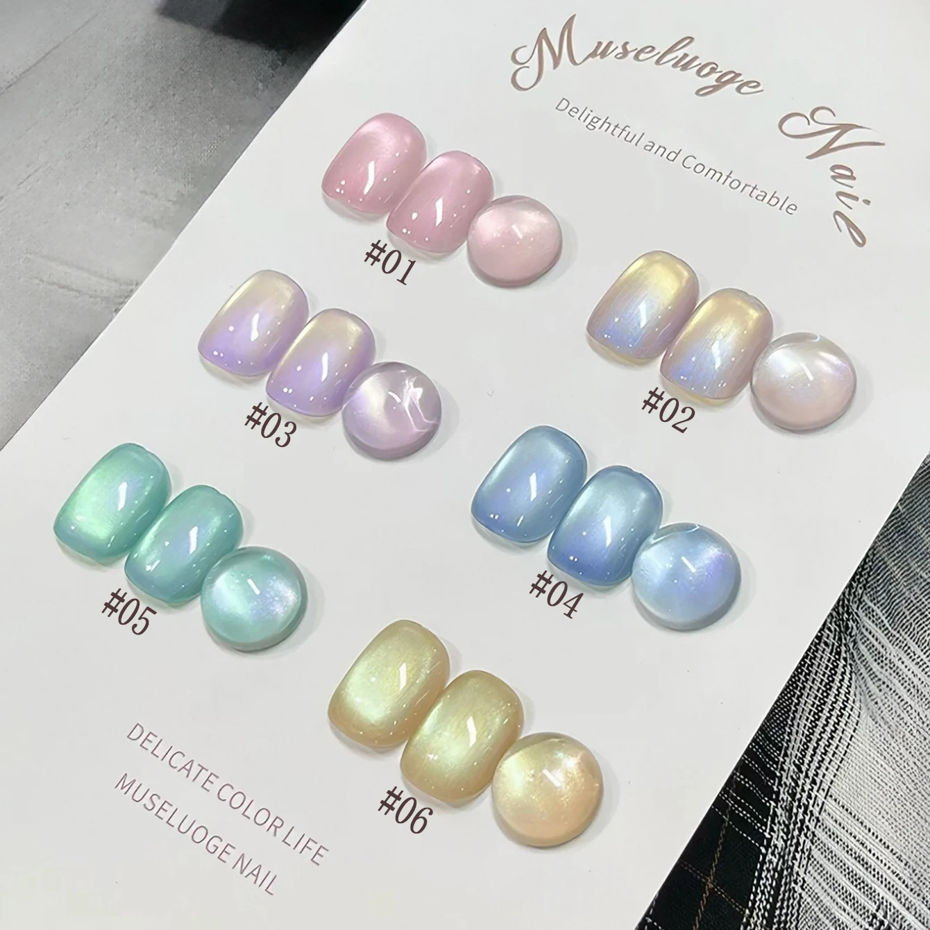 MIANEL 2026 Mermaid Princess Shark Tear Cat's Eye Series Strobe Aurora Glass Bead Cat Eye Gel Nail Polish Pink Nails Blue Nails - Image 4