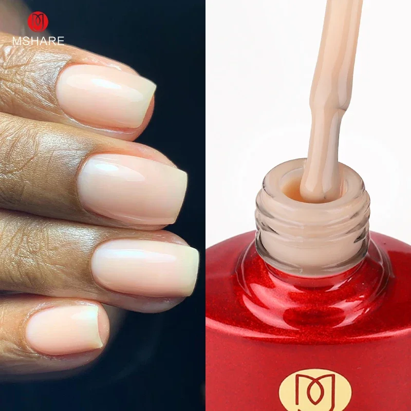 MSHARE Blush Pink Shade Color Rubber Base Gel Polish Nail Camouflage Nails Gel 10ml - Image 2