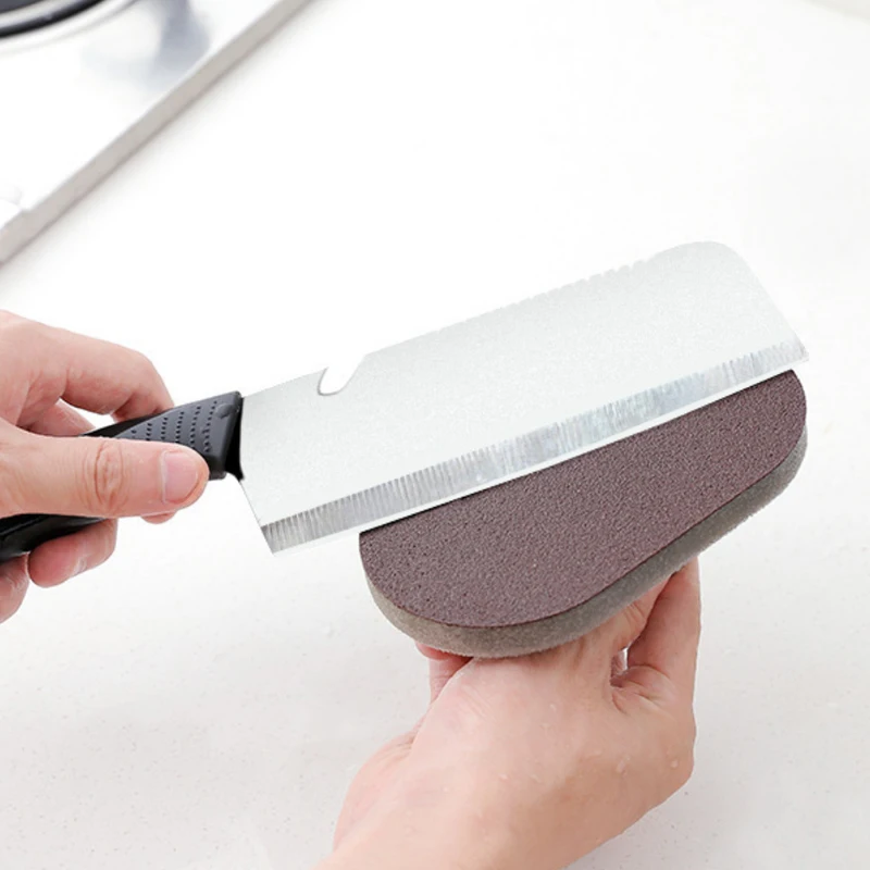 Magic Emery Sponge Brush with Handle Reusable Wipe Eraser Cleaner Kitchen Pot Brush BBQ Strong Decontamination Cleaning Tools - Image 5