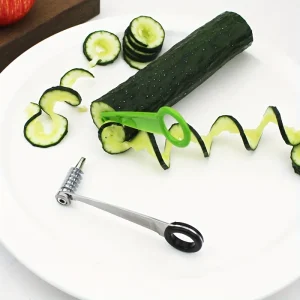 Manual Vegetable Spiral Cutter - Stainless Steel Handheld Slicer with Curved Design, Suitable for Even Cutting of Potatoes