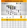 Manufacturer customizes single-sided aluminum alloy telescopic ladder aluminum alloy single-sided folding ladder household