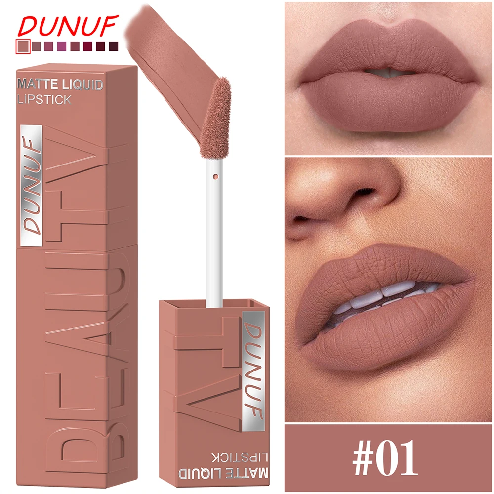 Matte Lip Gloss 8pc/set: Waterproof Lipstick Moisturizing Long Lasting Non-Stick Cup, Nude, Y2K Christmas Valentine's Day Gifts - Image 4