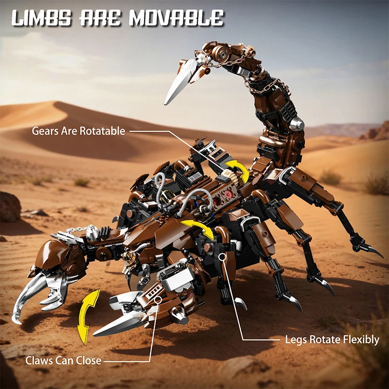 Mechanical Scorpion Building Blocks Cyberpunk Robot Animal Model Technical Bricks Set Construction Toy Gifts Adult Kids 1074PCS - Image 4