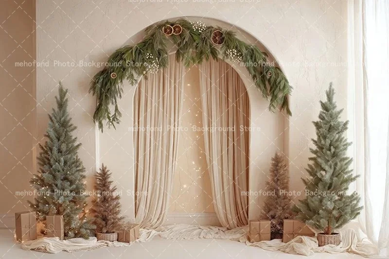 Mehofond Gentle Cream Storm Simia Christmas Background Gift Kid's Photo Birthday Family Festival Portrait Photography Decor - Image 3