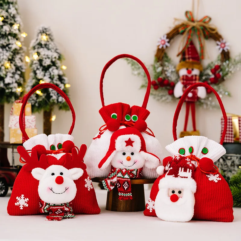 Merry Christmas Apple Bags Exquisite Santa Claus Xmas Gifts Bag Drawstring Portable Christmas Gift Bags New Year Candy Pouch New - Image 2