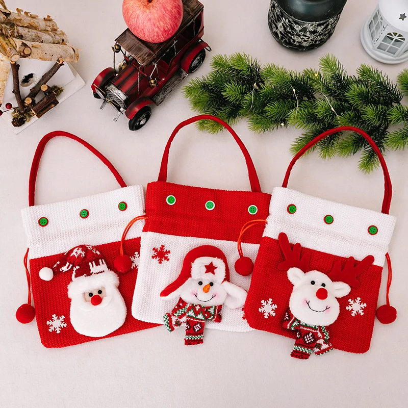 Merry Christmas Apple Bags Exquisite Santa Claus Xmas Gifts Bag Drawstring Portable Christmas Gift Bags New Year Candy Pouch New - Image 3