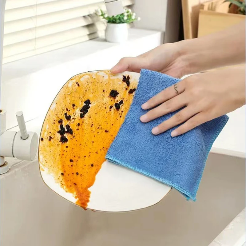 Microfiber Cleaning Cloth Dish Washing Towel Non-stick Oil Dishrag Lint-free Dishcloths Kitchen Dish Rags Household Clean Towel - Image 2