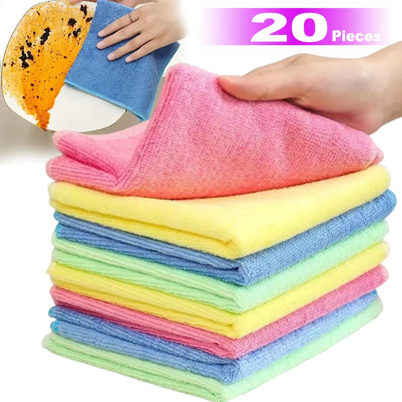 Microfiber Cleaning Cloth Dish Washing Towel Non-stick Oil Dishrag Lint-free Dishcloths Kitchen Dish Rags Household Clean Towel