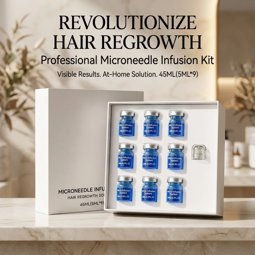 Microneedle Hair Regrowth Kit Solution Scalp Nourishing Serum For Hair Health Maintenance Needle Head Use Scalp Care Kit - Image 2