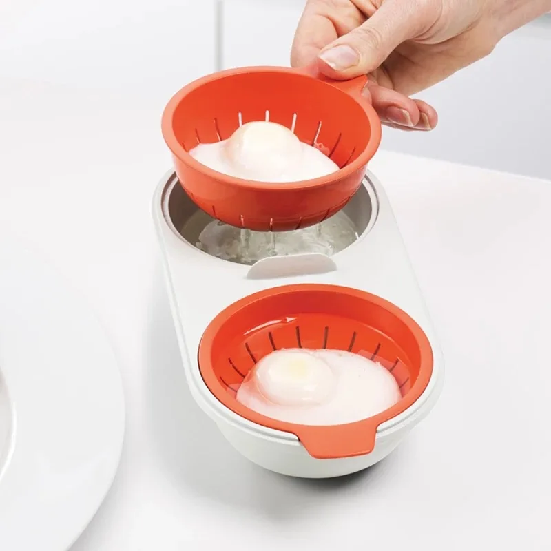 Microwave Egg Poacher Food Grade Cookware Double Cup Egg Boiler Kitchen Steamed Egg Set Microwave Ovens Cooking Tools - Image 2