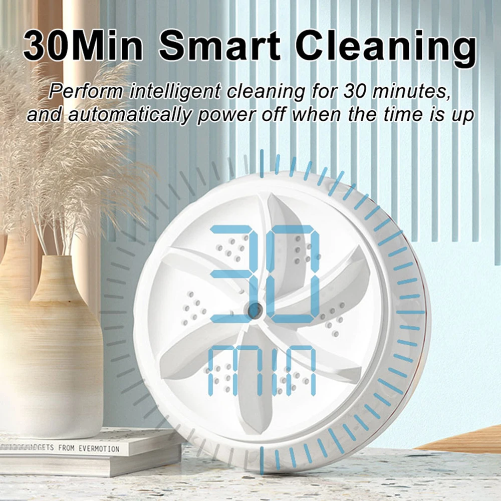 Mini Ultrasonic Washer for Baby Clothes Portable Turbo Washing Machine Hight Power Underwear Socks Business Travel USB Washer - Image 4