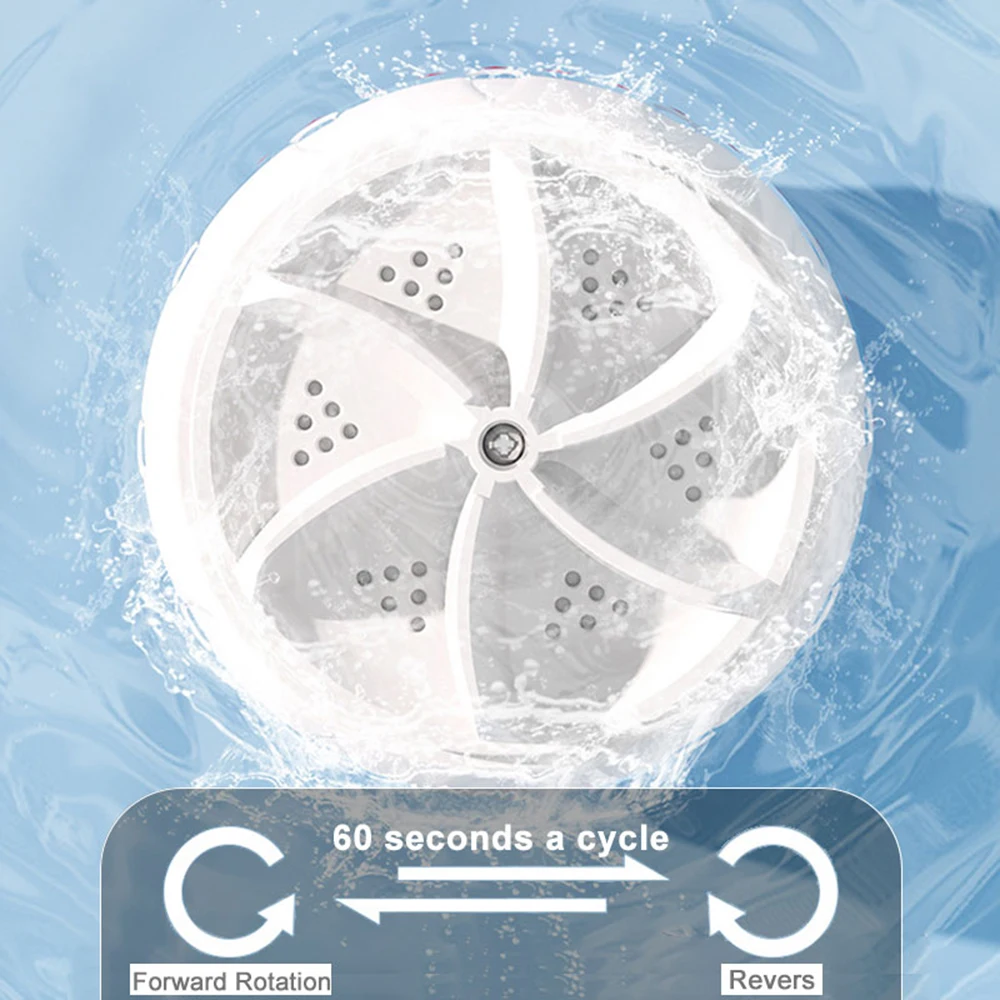 Mini Ultrasonic Washer for Baby Clothes Portable Turbo Washing Machine Hight Power Underwear Socks Business Travel USB Washer - Image 6