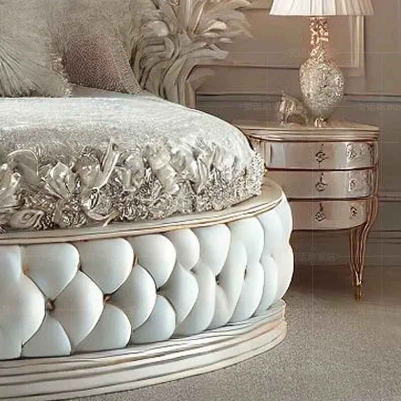 Modern Double European Bedroom Beds Adults Queen Size French Italian Round Bed Luxury Victorian Royal Full Set Furniture - Image 5