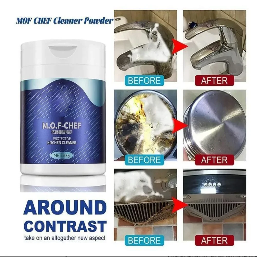 Mof Chef Cleaner Powder-Heavy Oil Stain Powder Cleaner,All Purpose Stain Remover - Image 5