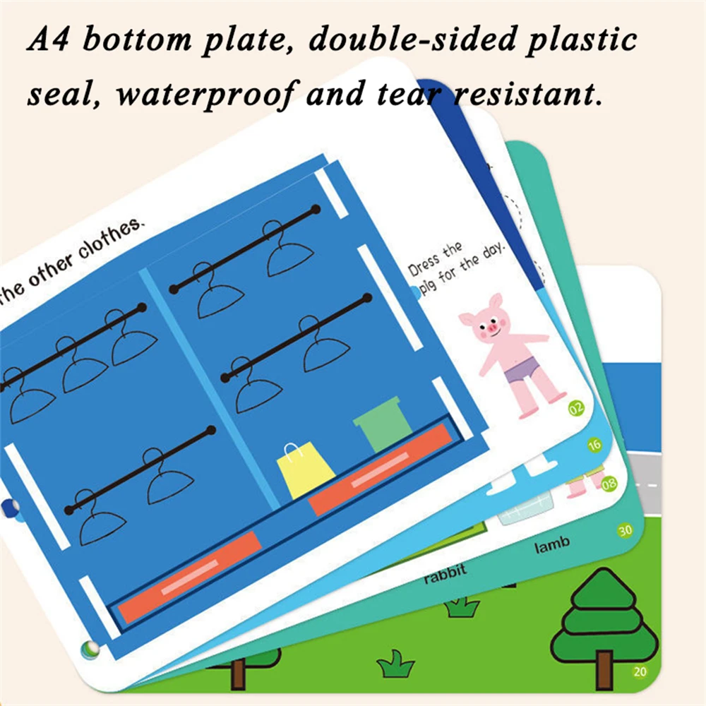 Montessori Paste Quiet Book Children Toys Paste My First Busy Book Kids Number Matching Puzzle Educational Game Baby Book Mark - Image 4