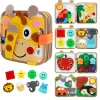 Montessori Toy Busy Board Giraffe Busy Book Preschool Learning Educational Quiet Book Sensory Travel Toy for Baby 3 4 5 6 Ages