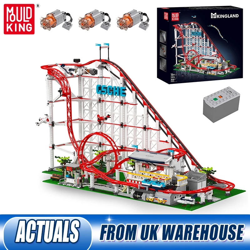 Mould King 11014 Amusement Park Toys The Motorized Rolle Coaster Building Block Assembly Roller Coaster Set Kids Christmas Gift