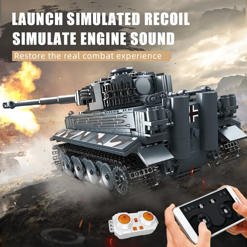 Mould King 20014 Technical Car Toys The APP&RC Motorized Tiger Tank Building Block Assembly Tank Brick Set Kids Christmas Gift - Image 2