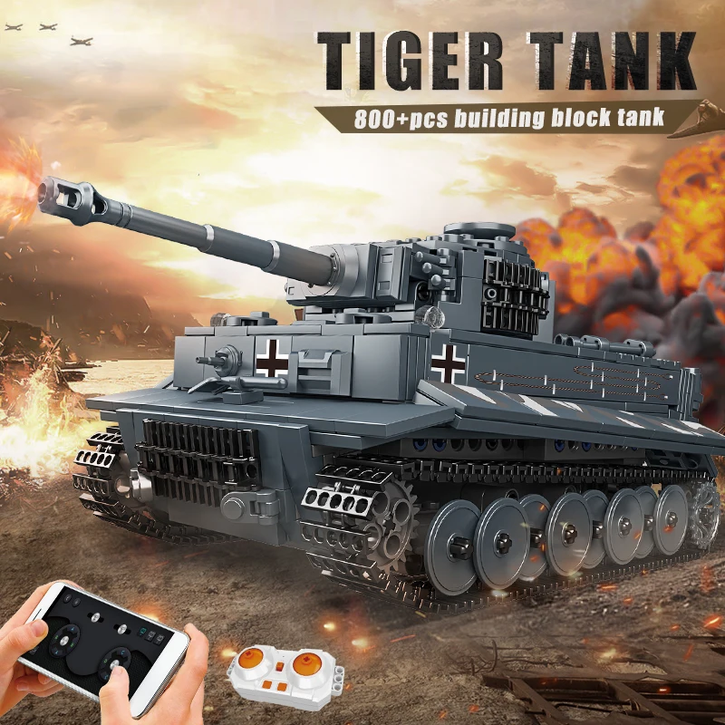 Mould King 20014 Technical Car Toys The APP&RC Motorized Tiger Tank Building Block Assembly Tank Brick Set Kids Christmas Gift - Image 4