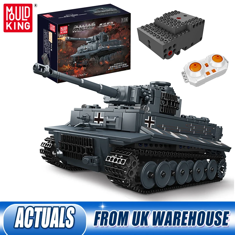 Mould King 20014 Technical Car Toys The APP&RC Motorized Tiger Tank Building Block Assembly Tank Brick Set Kids Christmas Gift