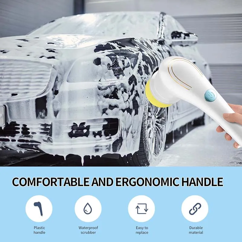 Multi-Function Five Type Brush Heads Rotation Electric Cleaning Brush Suitable For Cleaning Shoes In The Bathroom And Kitchen - Image 5