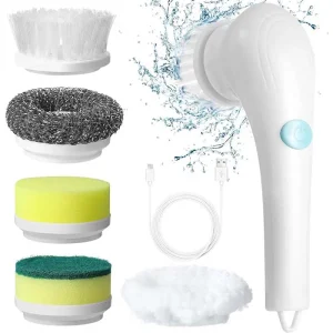 Multi-Function Five Type Brush Heads Rotation Electric Cleaning Brush Suitable For Cleaning Shoes In The Bathroom And Kitchen