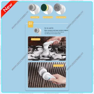 Multi-functional Electric Cleaning Brush for Kitchen and Bathroom - Wireless Handheld Power Scrubber for Dishes, Pots, and Pans