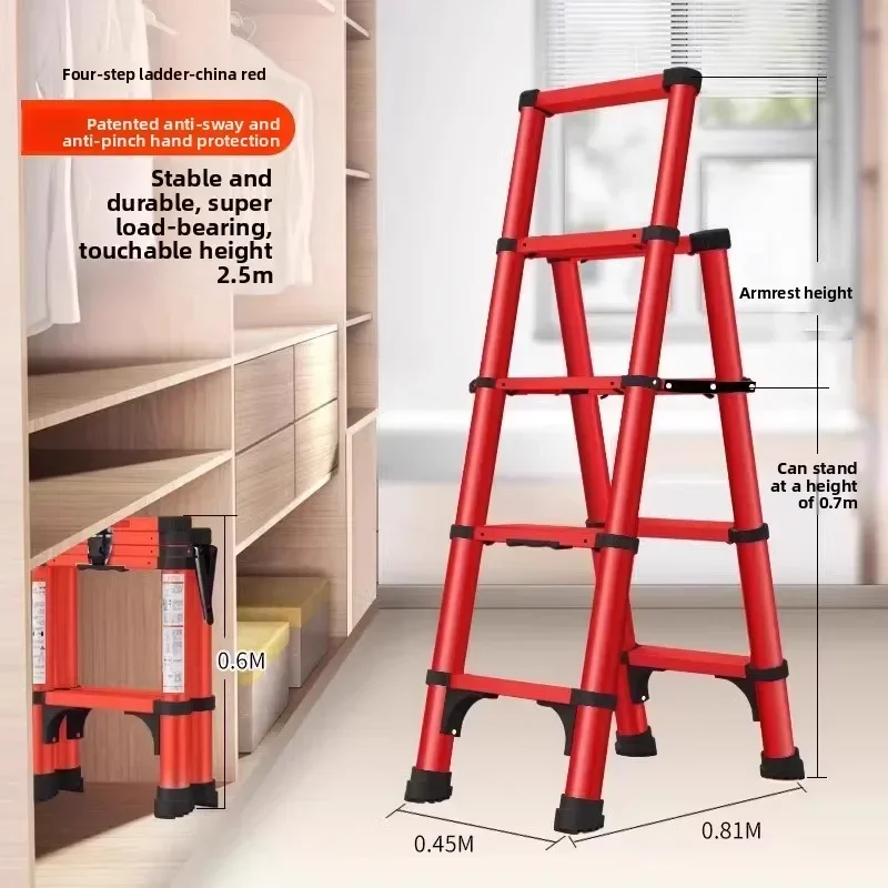 Multi-functional Household Goods Telescopic Ladder Household Folding Ladder Herringbone Ladder Thickened - Image 2