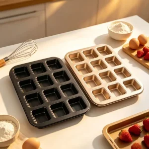 Multi-purpose Baking Tray MuffinTin Tray Non-Stick Beasea Brownie Pan Baking Carbon Steel Bread Mold Tray for Cookie Oven Baking
