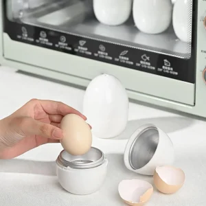Multifunctional 1/4 Grids Egg Shape Microwave Egg Cooker Professional White Microwave Boiled Egg Maker Quick Egg Steamer