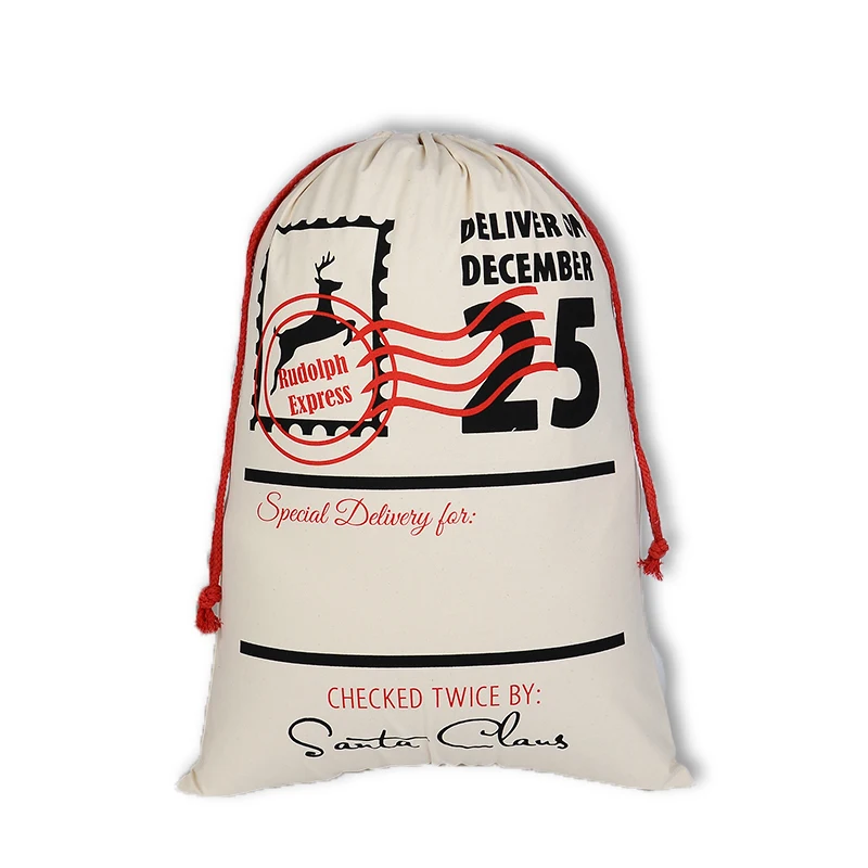 Multipurpose Cotton Canvas Large Bag Home Car Sundries Drawstring Bags Kids Toy Storage Bag Christmas New Year Gift Holder 50*70 - Image 5