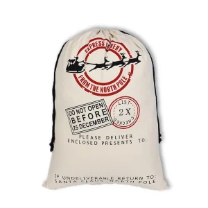 Multipurpose Cotton Canvas Large Bag Home Car Sundries Drawstring Bags Kids Toy Storage Bag Christmas New Year Gift Holder 50*70