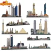 Mymocs World City Skyline Architecture sets Madrid New York Seville Prague Stockholm Budapest Cairo DIY Building Blocks Kid Toys