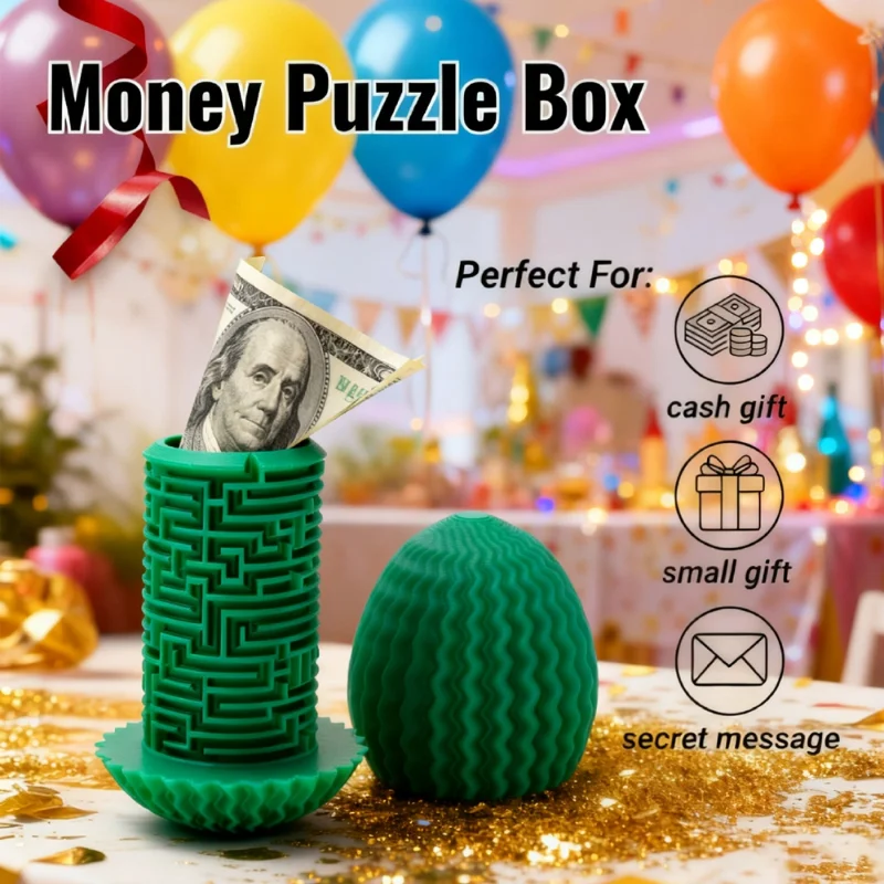Mystery Egg Maze Gift Box Money Puzzle Box with Hidden Compartment Christmas Easter Intellectual Unlocking Maze Game Gift - Image 4