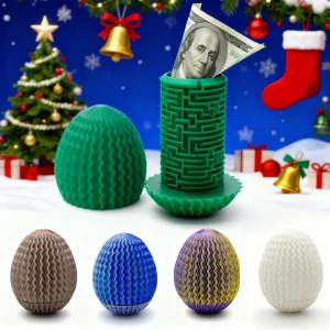 Mystery Egg Maze Gift Box Money Puzzle Box with Hidden Compartment Christmas Easter Intellectual Unlocking Maze Game Gift