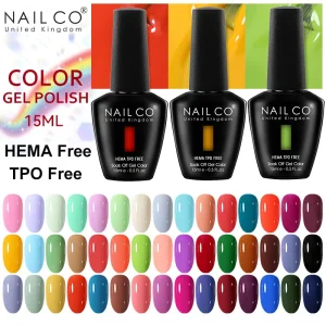 NAILCO 15ml HEMA FREE TPO FREE Top Base Coat Nail Gel Polish Supplies Vernis Semi Permanent Nail Art Manicure Gel Ongle UV Nails