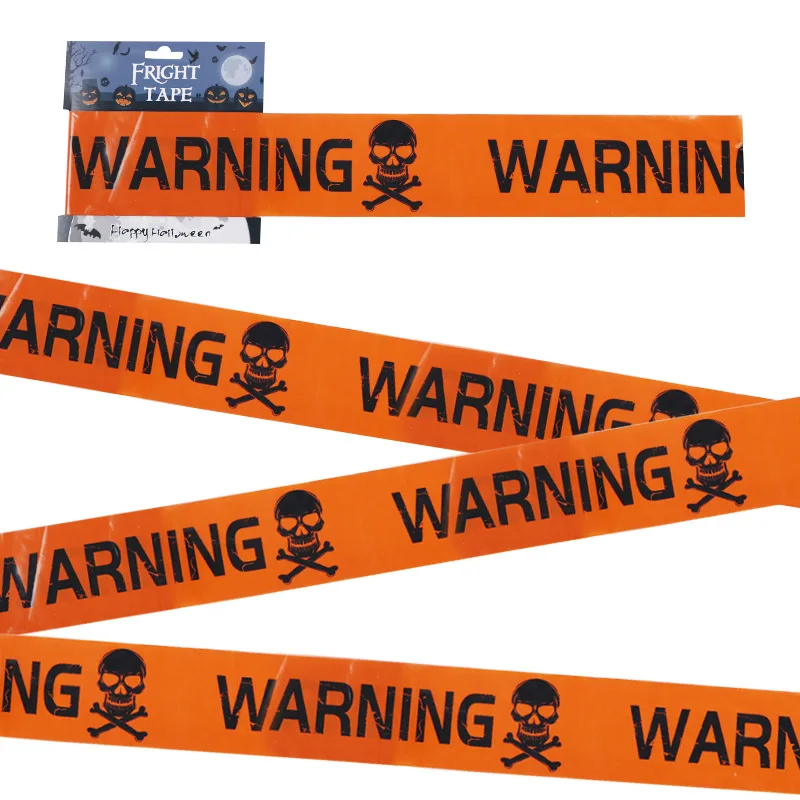 NEW 1PC Halloween Props Window Prop Warning line Plastic Skull Head Warning Tape Signs Halloween Decoration Witch Balloons lot - Image 5