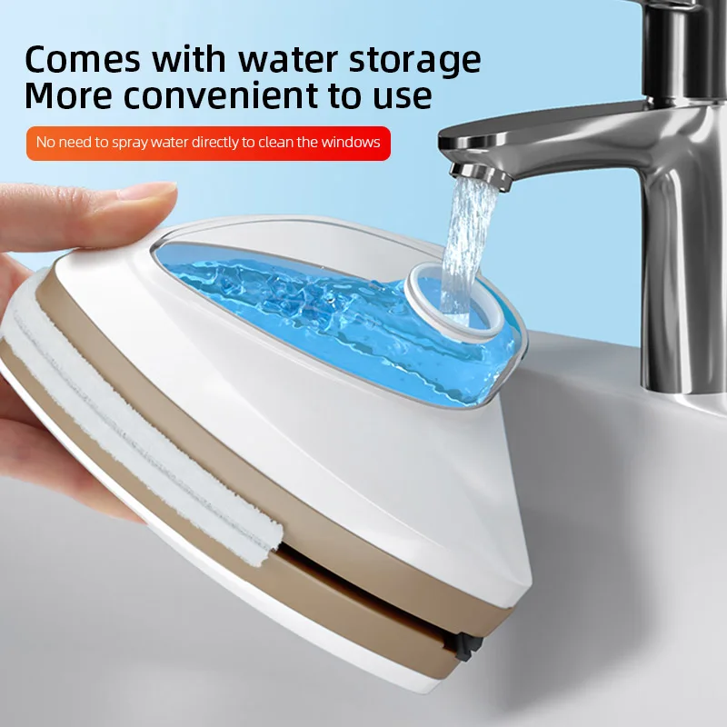 NEW Household Office Special Window Cleaner Magnetic Glass Window Cleaning Tool Automatic Water Discharge Double-layer Wiper - Image 3