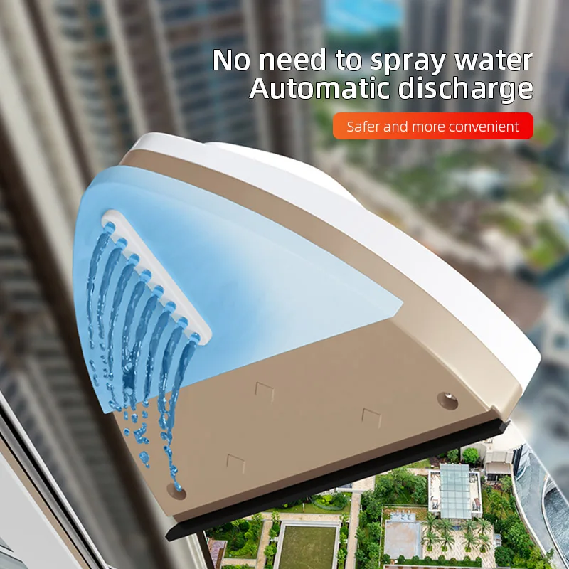 NEW Household Office Special Window Cleaner Magnetic Glass Window Cleaning Tool Automatic Water Discharge Double-layer Wiper - Image 4