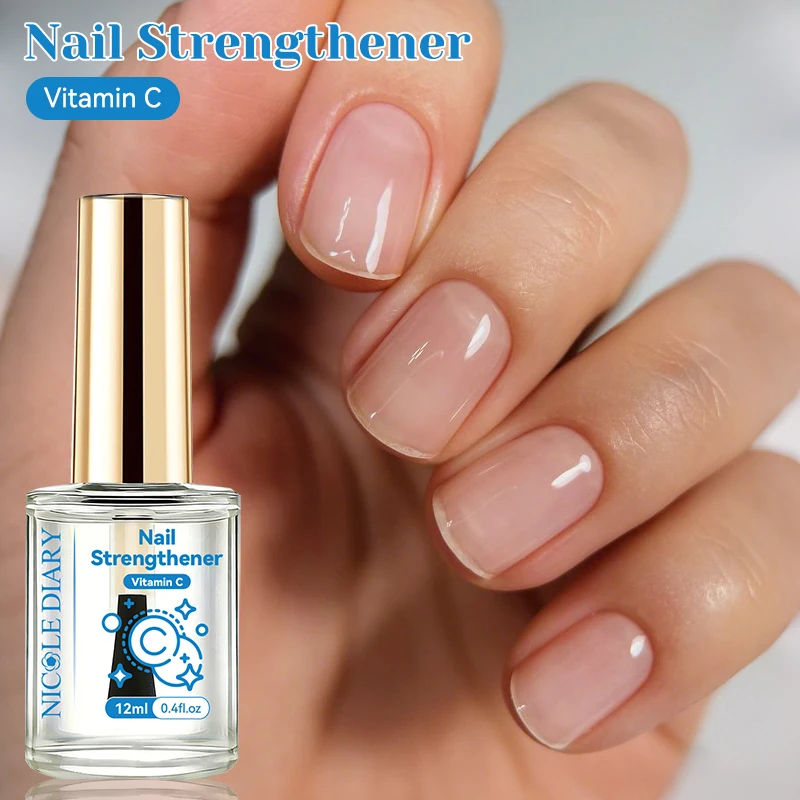 NICOLE DIARY 12ml Pink Nail Strengthener Natural Sheer for Enhanced Gloss Keratin Nail Polish for Manicure Care Air Dries - Image 2