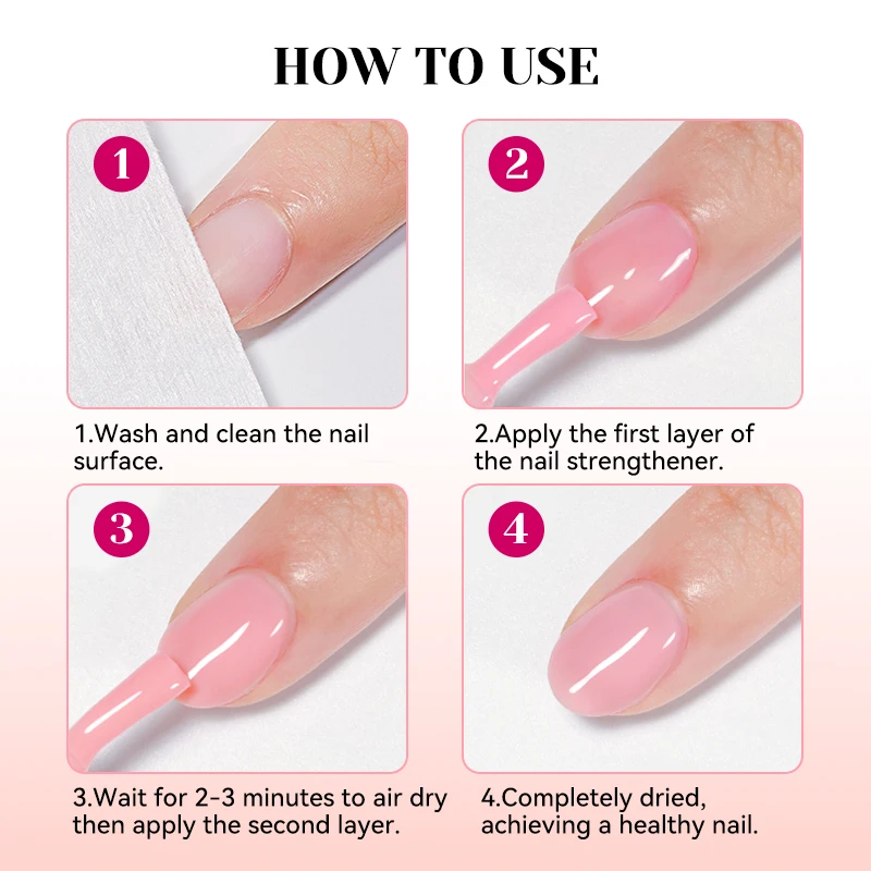NICOLE DIARY 12ml Pink Nail Strengthener Natural Sheer for Enhanced Gloss Keratin Nail Polish for Manicure Care Air Dries - Image 4
