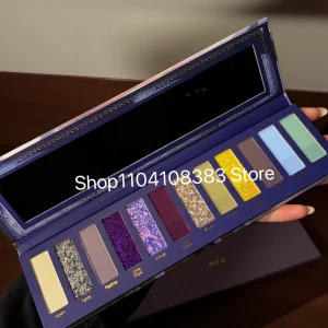 Narimi Purple Chameleon 14 Color Eyeshadow Palette Shimmer Glitter Matte Metallic Halloween Makeup Look Eye Shadow Palette